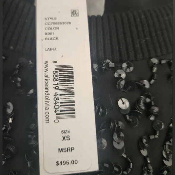 Alice+Olivia Sequin Long Sleeve Sweatshirt SZ XS NWT - Picture 5 of 5